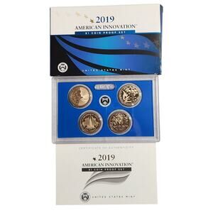 2019 American Innovation $1 Coin Proof Set United States Mint With COA and Box